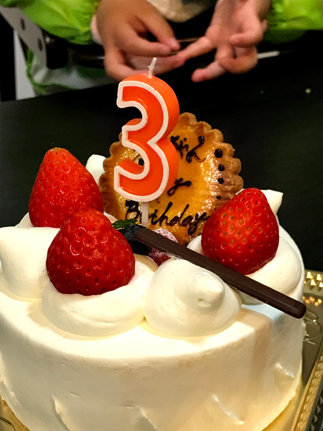 3歳おめでとうケーキ